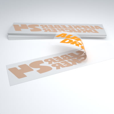 Klebebuchstaben Hinterglas