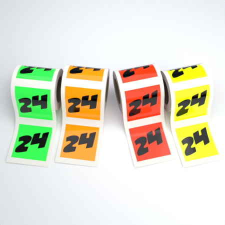 76 x 51mm Neon Fluoreszierend Gelb Barcode Aufkleber/Etiketten 